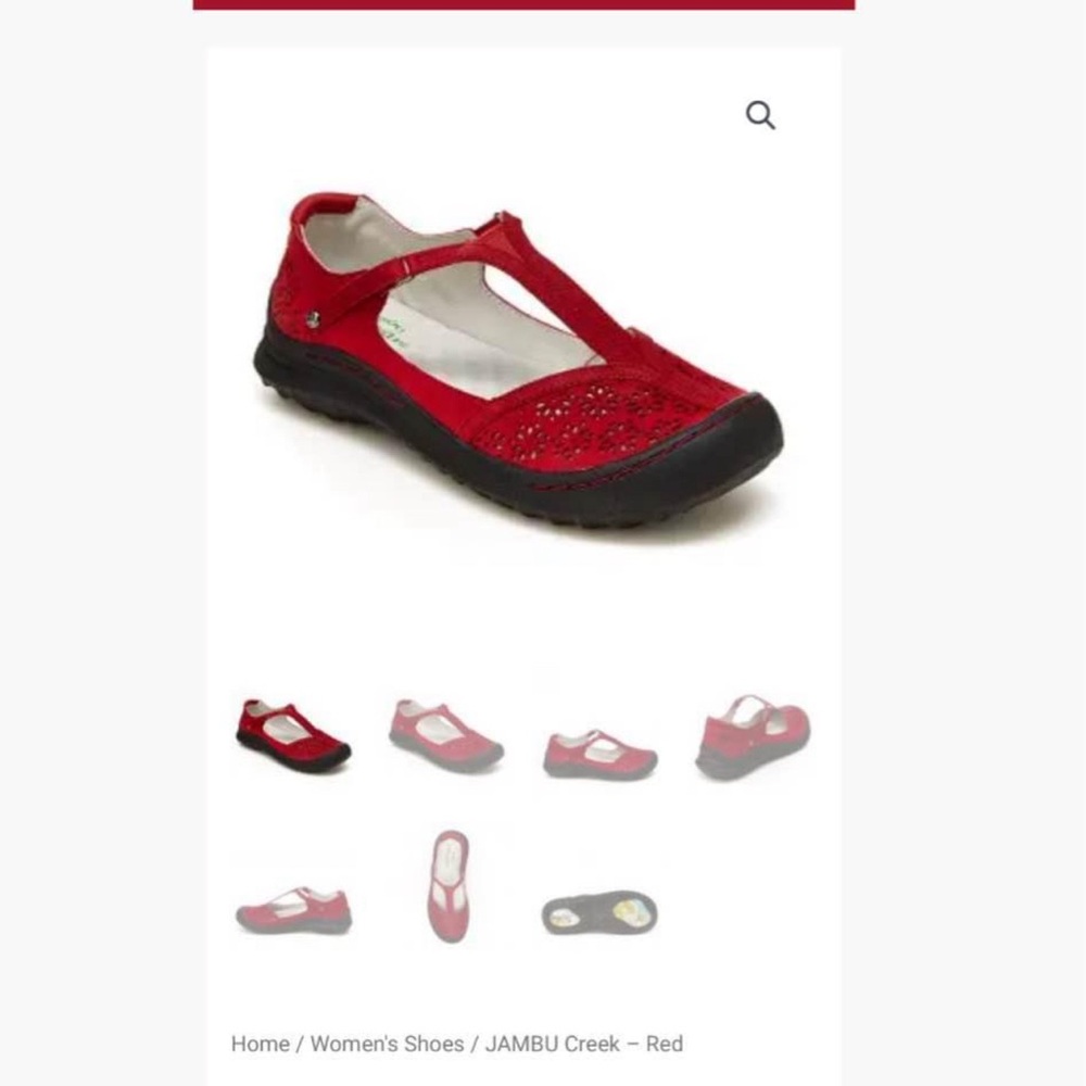 Jambu Red and Black Flats Sporty Comfort